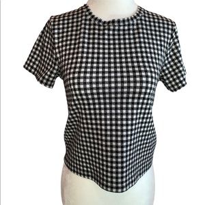 Twik Boxy Cropped Black/White Gingham Top/Blouse- XS
